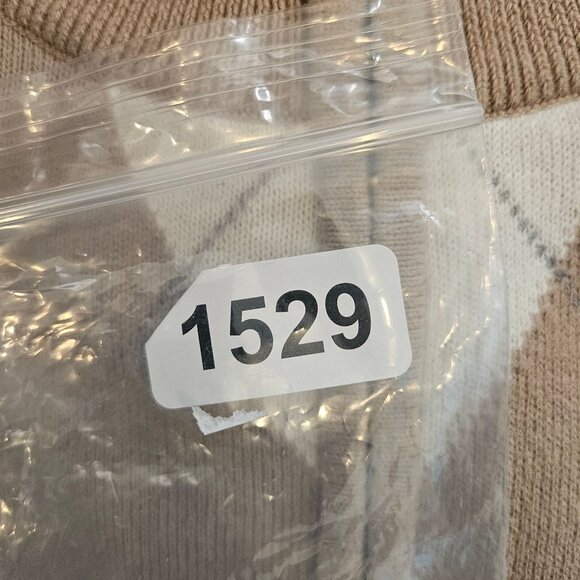 Glen Echo Mens Argyle Zip Pullover Sweater Size L Beige/Blue/White Golf Dad nerd - Picture 13 of 14